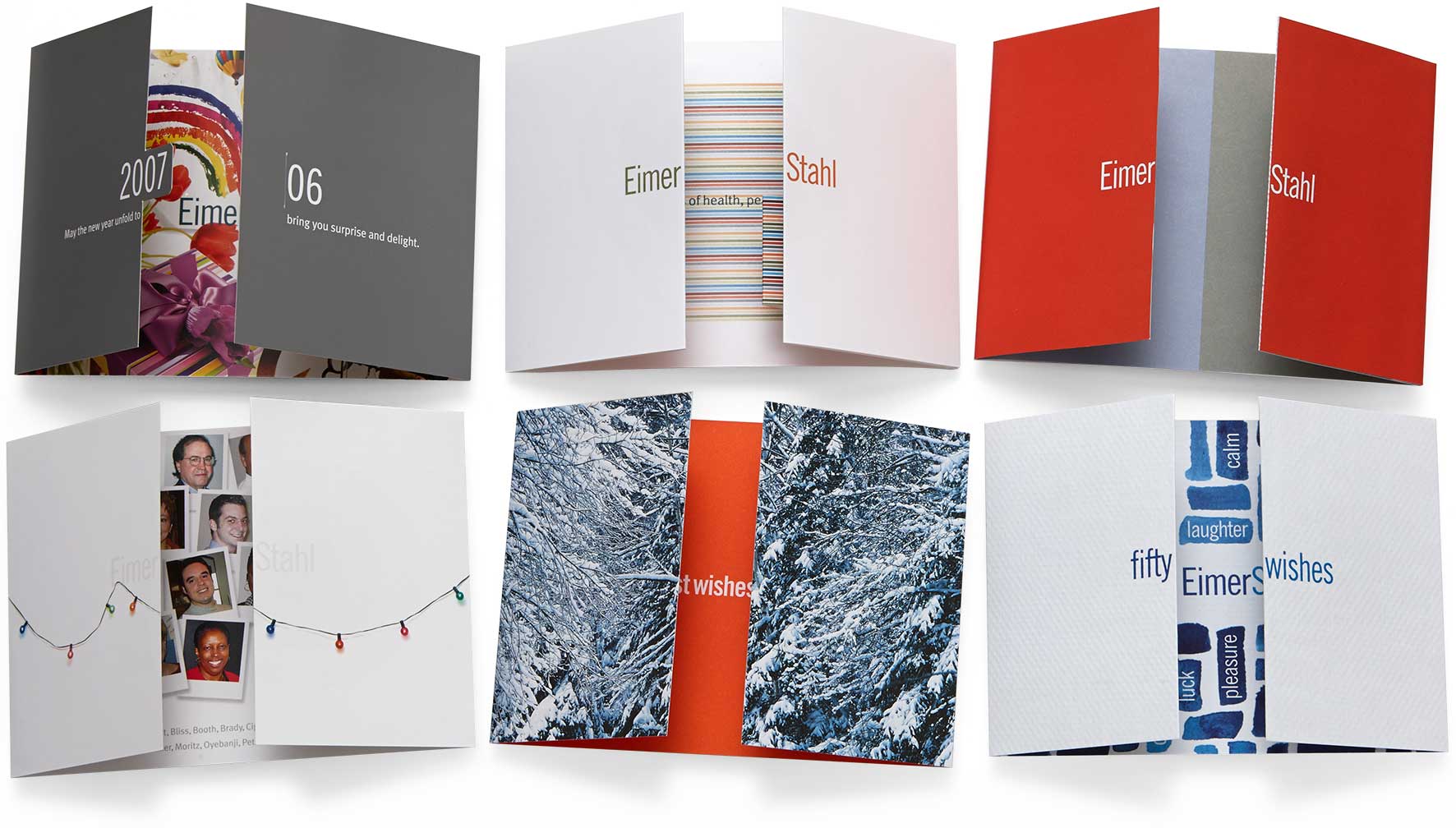 eimer-stahl_6-cards.jpg Art Direction by: Bart Crosby, Crosby Associates